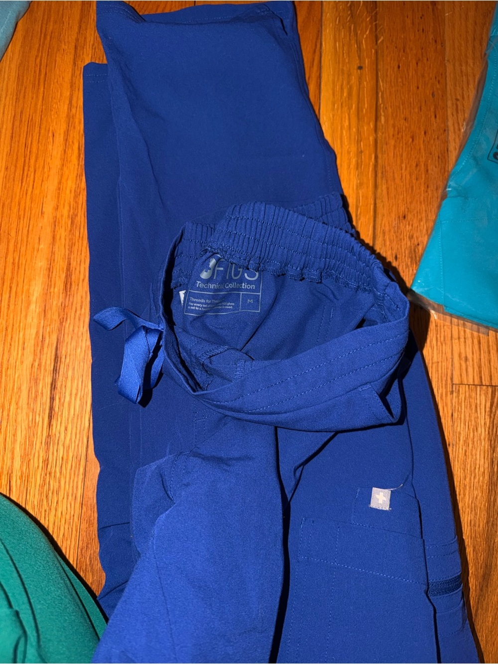 Figs Royal Blue Medical Scrub Pants with Drawstring